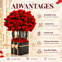 Grande Composition Florale Artificielle de Roses au Sol, Faite à la Main en PU, avec Support en Fer, Décoration de Luxe Réaliste pour Mariages et Hôtels