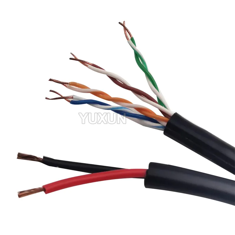 Factory Direct Supply 305m Outdoor Lan Network Stable Fast UTP FTP SFTP Cat5 CAT5E Cable with power cable
