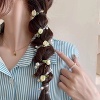 Nouveaux accessoires de mode pour cheveux : élastiques en spirale en plastique, attaches en cordon téléphonique, cordes à cheveux fleuries pour queue de cheval, coiffes