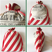 Sac de livraison du Père Noël personnalisé en toile géante avec cordon de serrage, service postal du Pôle Nord, pour la décoration des fêtes