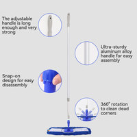 Recharges de têtes de serpillères antibactériennes industrielles pour le nettoyage des sols d'usine, avec poche en microfibre, tampons de serpillère à poussière plate en acrylique de remplacement