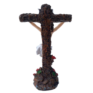 2025 resina crucifijo de pie resina religiosa Jesús estatuilla Iglesia decoración Cruz - Product Image 4