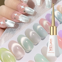 Vernis à ongles gel magnétique UV semi-permanent effet œil de chat rouge et violet avec paillettes réfléchissantes pour manucure