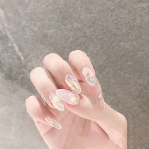 Nail Art 3D Plastique Décoration Fragments Cellophane Aurora Magique Couleur Verre Sticker TikTok Rouge Riding Book Internet Rouge Laser - Product Image 4