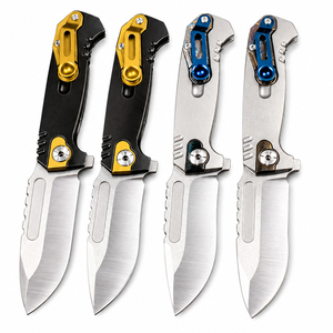 Nouveau modèle de couteau pliant en acier D2 de qualité supérieure, manche en titane TC4, usiné CNC, anodisé, couteau de poche tactique pour le camping en plein air, outil EDC - Product Image 1
