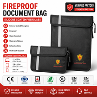 Sac de documents ignifuge avec logo personnalisé et bande réfléchissante pour le rangement au bureau