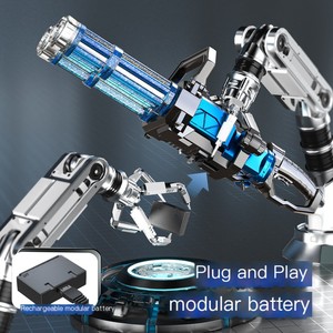 Pistolet à Eau Mitrailleuse Gatling à Double Canon avec Sac à Dos, Lumière et Fonction de Jet Rotatif Effet Glace pour Enfants - Product Image 5