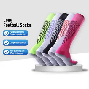 Adult Kids Sports Color Stripe Long Stocking Thin Knee High High Quality Soccer Socks