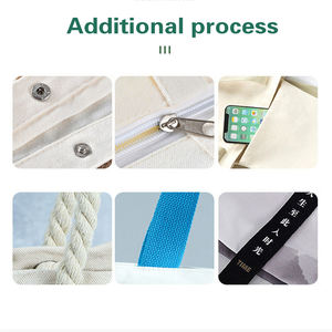 Tas Tote Kanvas Berkapasitas Besar dengan Ritsleting, Tas Selempang Portabel, LOGO Dapat Dicetak, Tas Kanvas untuk Belanja dan Aktivitas Luar Ruangan - Product Image 5