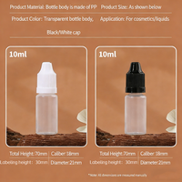 Botella transparente de 10 ml con tapón de seguridad PP, anillo antirrobo y tapón corto para gotas oftálmicas
