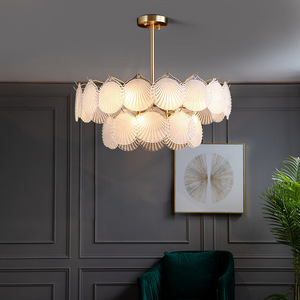 Lampadario a LED in Stile Nordico Moderno, Lampada da Soffitto in Rame, Cristallo e Ferro, Luce Bianca Calda 3000K AC per Isola Cucina e Sala da Pranzo - Product Image 2