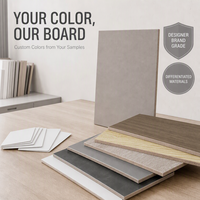 Panneau MDF mélaminé couleur personnalisée, panneau de fibres de bois couleur unie mate/effet bois, idéal pour les armoires modernes sur mesure