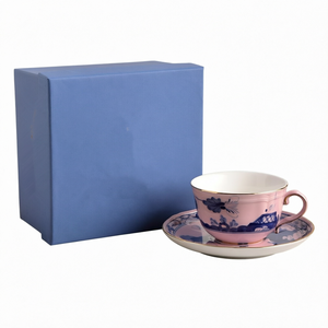 Floral Porcelain Coffee <b>Cup</b> <b>and</b> <b>Saucer</b> Tea <b>Cup</b> <b>Set</b> Portable Gift Tableware for Cafe Hotel Home 260ML with gift box - Product Image 1