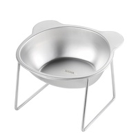 Bol à eau pour animaux de compagnie en acier inoxydable 304 de qualité alimentaire, protection du cou surélevé, résistant aux hautes températures, anti-renversement, bol à nourriture pour chien et chat