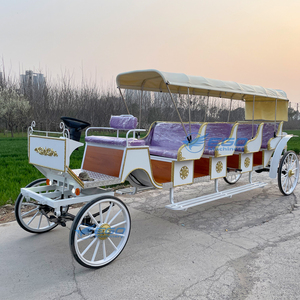 Luxury Four <b>Rows</b> purple Seat Sightseeing Victoria Horse-drawn Carriage Historic Royal Electric Wedding Carriage for Sale - Product Image 3