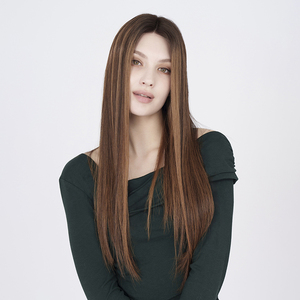 Soie Premium Lisse # Perruque en cheveux humains HAWAII avec dessus en dentelle - Product Image 3