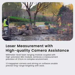 Ricevitore GNSS RTK ad Alta Precisione con Laser AR, GPS Differenziale, Attrezzatura per Rilevamento Terrestre, IMU, SIM e Laser Stakeout - Product Image 5