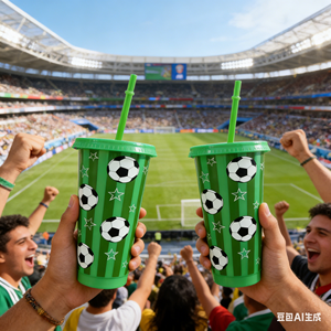 Botella <span class=keywords><strong>de</strong></span> Plástico PP con Diseño <span class=keywords><strong>de</strong></span> Fútbol y Tapa, Vaso Desechable para Partidos <span class=keywords><strong>de</strong></span> Fútbol, Estadios y Uso en Exteriores - Product Image 3
