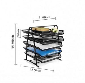5 Tier Office <b>File</b> <b>Tray</b> A4 Desk Tidy Organiser <b>File</b> Holder Mesh in <b>Tray</b> Desk Organiser Sliding Document Storage Letter <b>Trays</b> - Product Image 2
