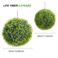 Q101 décor à la maison écologique Faux plastique bambou feuillage buis boules décoratives suspendus plante artificielle boule topiaire