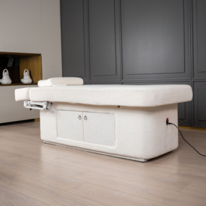 Massageliege mit Massagesessel aus Massivholz, elektrisch verstellbar mit 4 Motoren, anpassbare Farbe, Kosmetikliege für Schlafzimmer & Fitnessstudio - Product Image 4