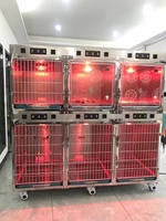 Équipement vétérinaire, lumières infrarouges, thérapie chauffante, cage de soins intensifs avec oxygène pour chiens et animaux