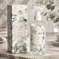 Diffuseur de parfum d'ambiance en lin transparent 250 ml, marque privée, parfum rose pivoine, formule personnalisée, étiquette personnalisée, boîte de vente au détail