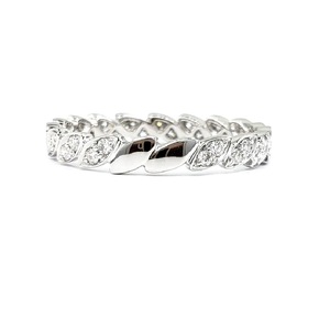 Bague de fiançailles et de mariage classique en or blanc 18 carats de haute qualité, sertie de diamants véritables taille brillant, bande fine, bijoux fins, design tendance - Product Image 2