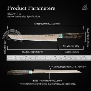 سكين ياناجيبا جديد للمطبخ، سكين ياباني احترافي ساكيمارو، سكاكين السوشي لتقطيع الساشيمي - Product Image 5
