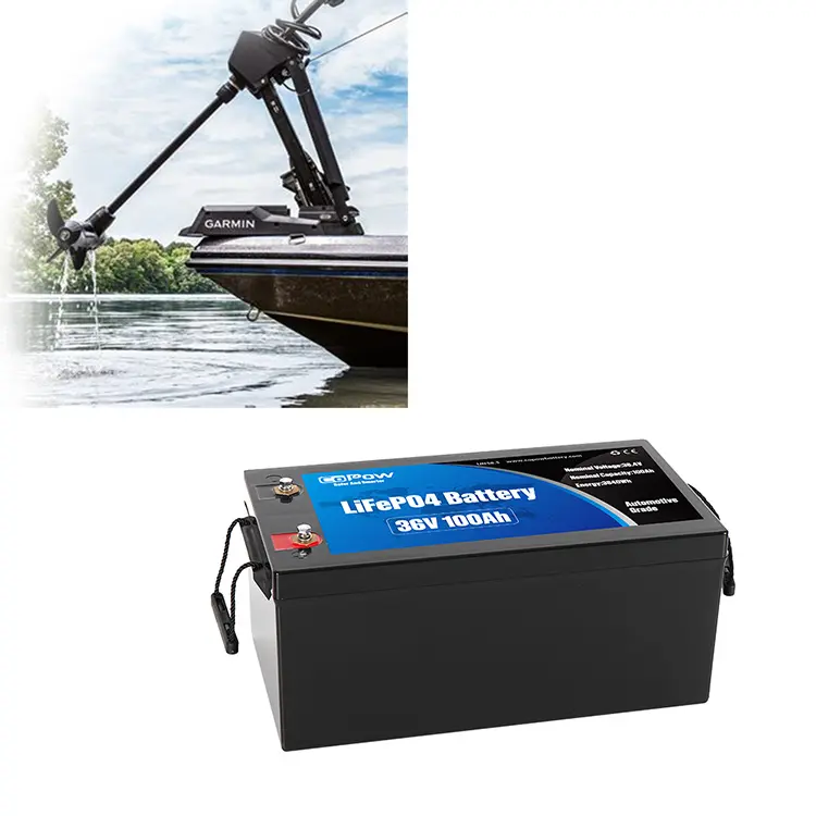 Copow roypow impermeabile 24V 200Ah Lifepo4 36v batteria per fuoribordo traina barca a motore all'aperto