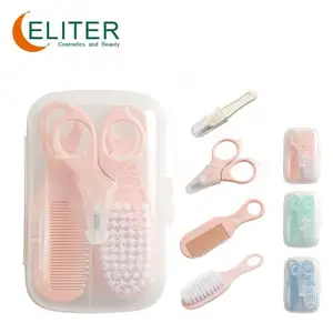 Eliter Hot Sell In Stock 4 in 1 Baby Brush And Comb Sets Manicure For Babi Baby Grooming Kit With Brush Comb For Newborn