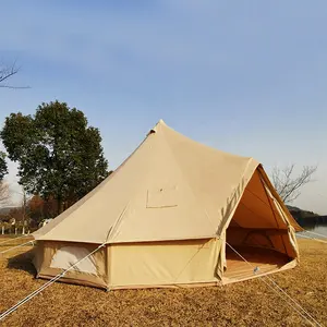 Customized Outdoor Luxury Safari Glamping Waterproof Breathable Yurt Tent Large Cotton Canvas Bell Tent