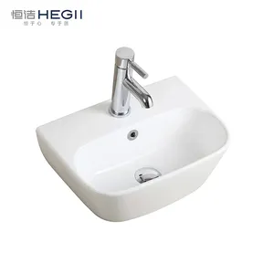 HEGII small white washroom lavatory counter top face hand wash basin ceramic bathroom sink art basin