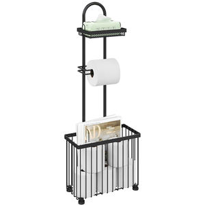 Porte-<span class=keywords><strong>papier</strong></span> hygiénique autoportant distributeur de rouleaux de porte-mouchoirs avec panier pour téléphone <span class=keywords><strong>tablette</strong></span> stockage de magazines organisation de salle de bain - Product Image 1