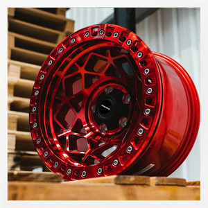 جنوط عجلات مقعرة عميقة مزورة بقفل Beadlock للدفع الرباعي 4x4 مقاس 17x9 6x139.7 للطرق الوعرة لسيارات Ram 1500 Dodge Jeep-Wrangler - Product Image 1