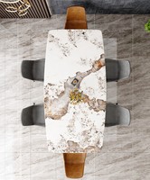 Table à manger ronde moderne en marbre véritable table à manger de luxe en marbre naturel italien avec centre tournant paresseux susan