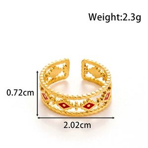 Anillo Abierto Unisex de Acero Inoxidable, Diseño Geométrico de Flor, para Regalo de Boda, Compromiso, Aniversario o Fiesta - Product Image 5