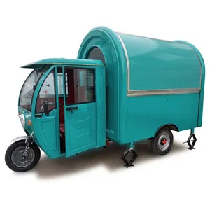 China supplier red 3-wheeled electric tricycle with snack machines/ice cream food truck cheap electric food car