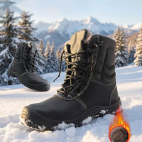 Bottes de travail résistantes au froid d'hiver avec doublure en polaire épaisse, tige en microfibre, chaussures de sécurité résistantes à la chaleur pour les chantiers de construction et l'exploitation minière