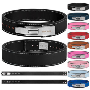 MKAS Training 6Cm Gym <span class=keywords><strong>Leather</strong></span> Workout Ajustável Powerlifting Lever Cintos Fitness Exercício Halterofilismo Cinto - Product Image 1