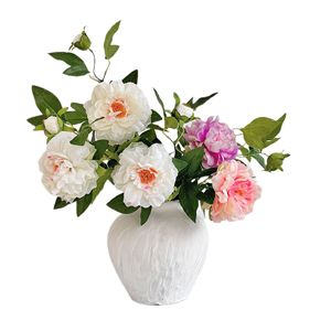 Ramo de Flores de Peonía Artificial, Blanco, Rosa, Rojo, de Plástico y Seda, Alta Simulación, Decoración para el Hogar, Bodas, Fotografía - Product Image 5