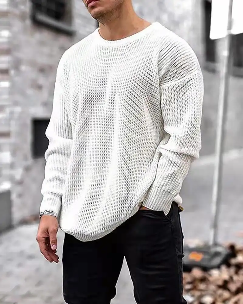 Clothing Wholesale Men Fall Fashion Oversized Knit Sweater Knitted Pullover Men's Sweaters