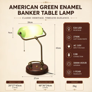 Lámpara de Escritorio LED DC de Estilo Retro Americano, Regulable, para Estudiar y Leer; Luz Nocturna Verde para Dormitorio y Decoración del Hogar - Product Image 5