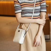 Sac à Main Cuir Véritable Femme Quiet Luxury Sacoche Élégante Minimaliste Mini Indispensable Quotidien Polyvalent Bureau