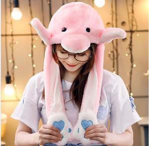 EZBABY Tavşan Cosplay Parti Festivali Stres Giderici Komik Şapka Işıklı ve Hareketli Kulaklar Peluş PP Pamuk Kızlar için - Product Image 6