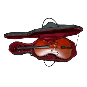 4/4 3/4 1/2 1/4 1/8 fait à la main violoncelle en bois massif son puissant dessus en épicéa dos en érable arc en bois du Brésil porter sac de violoncelle roues étui ensemble - Product Image 6