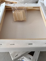 Toile tendue à bord profond en gros, barre de cadre en bois de pin de 3624 mm avec toile de peinture en coton et lin mélangés de 380 g