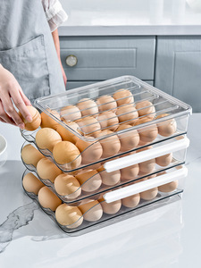 Boîte de rangement pour œufs 2023, support pour réfrigérateur, déplacement automatique des œufs - Product Image 2