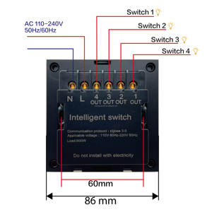 Uemon M9 Pro nhà thông minh ZigBee tuya Dimmer chuyển đổi 8 gang mờ cảnh chuyển đổi thời gian Lịch hiển thị thời tiết điện điện - Product Image 5