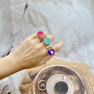 2023 nóng bán sang trọng lớn <span class=keywords><strong>Ruby</strong></span> Emerald kim cương nhẫn thiết kế thời trang Micro Inset đầy đủ Zircon đá quý trang sức nhẫn cho nam giới và phụ nữ - Product Image 6